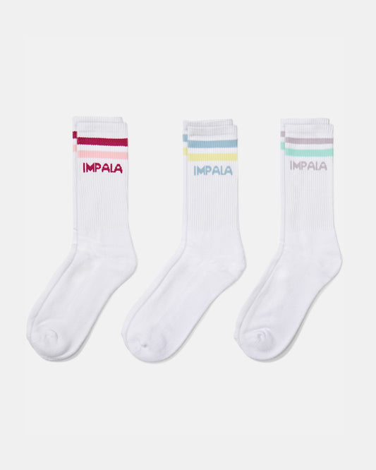 Impala Pastel Stripe Socks 3-Pack - Impala Rollerskates