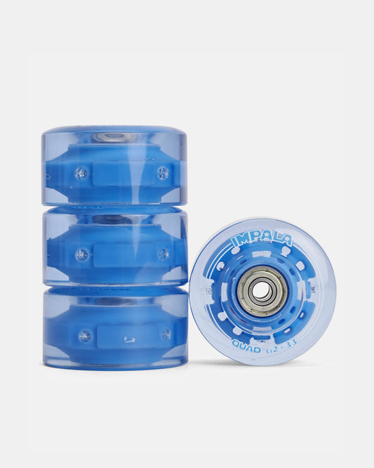 4 Pack Wheels - Light Up Blue - Impala Rollerskates