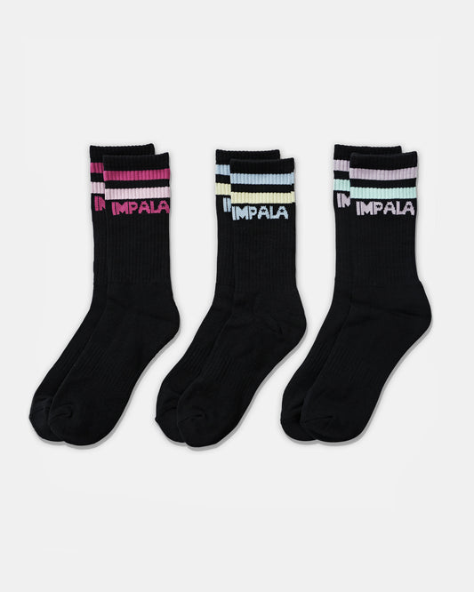 Impala Stripe Socks 3-Pack - Impala Rollerskates