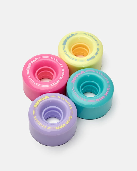 4 Pack Wheels - Multi Pastel - Impala Rollerskates